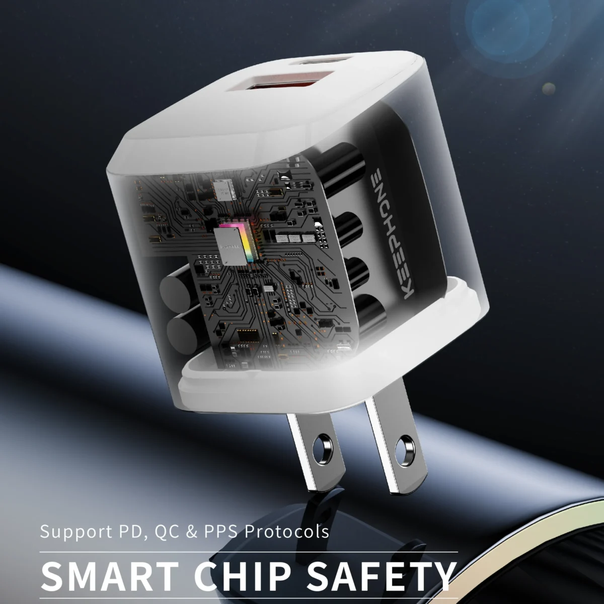 Adaptador Keephone 20W De Pared Doble Puerto De Carga Rápida - Image 2