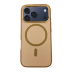Estuche Semi Cuero Antigolpes Con Proteccion Militar Para iPhone 17 Pro Color Marrón