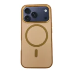 Estuche Semi Cuero Antigolpes Con Proteccion Militar Para iPhone 17 Pro Color Marrón