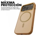 Estuche Semi Cuero Antigolpes Con Proteccion Militar Para iPhone 17 Pro Color Marrón - Image 2