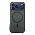 Estuche Semi Cuero Antigolpes Con Protección Militar Para iPhone 17 Pro Color Negro