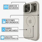 Estuche AntiGolpes Con brillos Para iphone 17 Pro Max Blanco - Image 3