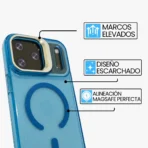Estuche AntiGolpes Con brillos Para iphone 17 Pro Max Azul - Image 3