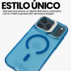 Estuche AntiGolpes Con brillos Para iphone 17 Pro Max Azul - Image 4