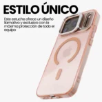 Estuche AntiGolpes Con brillos Para iphone 17 Pro Max Rosado - Image 4