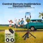 Tripode 131cm Selfie Stick Celular Bluetooth Color Negro - Image 2