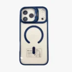 Estuche AntiGolpes Transparente Con Soporte Para iPhone 17 Pro Max Azul