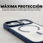 Estuche AntiGolpes Transparente Con Soporte Para iPhone 17 Pro Max Azul - Image 3