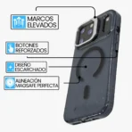 Estuche AntiGolpes Con brillos Para iphone 17 Pro Max Negro - Image 4