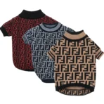 COMBO de 3 Piezas de camisa para mascota Ropa para perro Fendi - (rojo, gris, marron) - Image 3