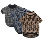 COMBO de 3 Piezas de camisa para mascota Ropa para perro Fendi - (gris - blanco - Marron) - Image 3