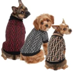 COMBO de 3 Piezas de camisa para mascota Ropa para perro Fendi - (rojo - blanco - Marron)