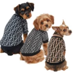 COMBO de 3 Piezas de camisa para mascota Ropa para perro Fendi - (gris - blanco - Marron)