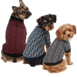 COMBO de 3 Piezas de camisa para mascota Ropa para perro Fendi - (rojo - gris - blanco)