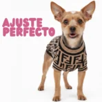 Ropa para mascota camisa para perro Fendi - MARRÓN - Image 3